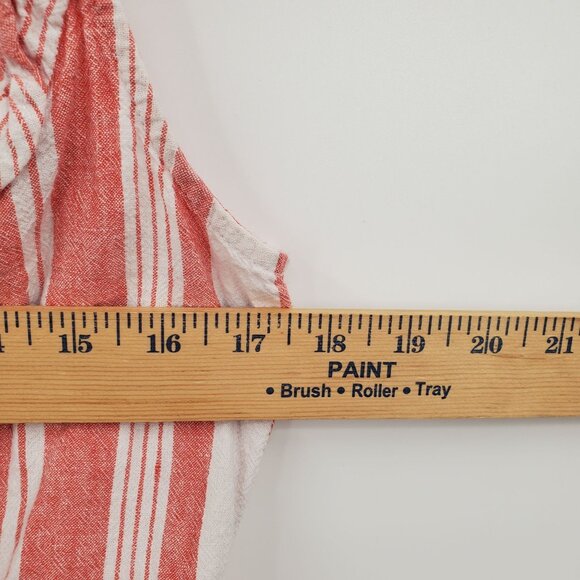 Old Navy Linen Blend Jumpsuit Women Size Medium Striped Sleeveless V Neck - Picture 10 of 13